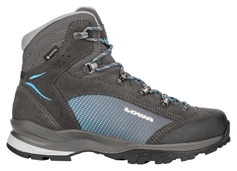 Lowa Wanderschuhe Tucana GTX (Trekking, Spaltleder, wasserdicht) schieferbraun/türkis Damen